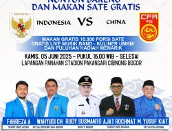 Momen HJB ke-543 Tahun, KNPI Kabupaten Bogor Gelar Nobar Timnas dan Makan Gratis 60ribu Tusuk Sate